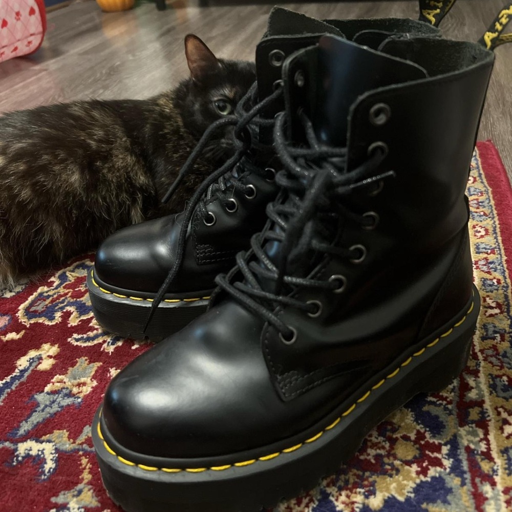 Dr. Martens Black Platform Combat Boots